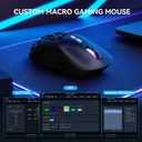 FD Wireless Gaming Mouse,Rechargeable RGB Programmable Macro Mouse,10000 DPI,Tri-Mode 2.4GHz/BT 5.0 with Wired,3.7V 500mAh Built-in Battery for Laptop Desktop PC MacBook Chromebook - Black