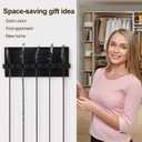 Belt Organizer for Closet, Belt Hanger Wall Mounts to Hold 9 Belts Without Slipping, Space Saving Belt Rack for Closet Organization Includes Mounting Hardware (11.8 x 5.5 x 2.5) (Black)