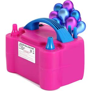 Electric Air Balloon Pump,Portable Dual Nozzle Electric Balloon Inflator/Blower for Rose Red 220V-240V 600W Balloon Blower Pump for Party Decoration, Faster and Save Time