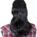 8 x Kangaroo Mullet Wig - The Perfect 80s Rocker Costume Accessory for Men - Halloween, Punk, and Disco (Black)