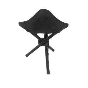 YSSOA Folding Tripod Camping Stool︱Tri-Leg Slacker Chair Super Compact for Outdoor Backpacking Fishing Picnic Travel Beach BBQ (Color: Black)