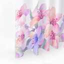 AO BLARE Floral Shower Curtain, Watercolor Pink Flower Spring Flower Fabric Bathroom Shower Curtain Set with Hooks 72 X 72 Inches