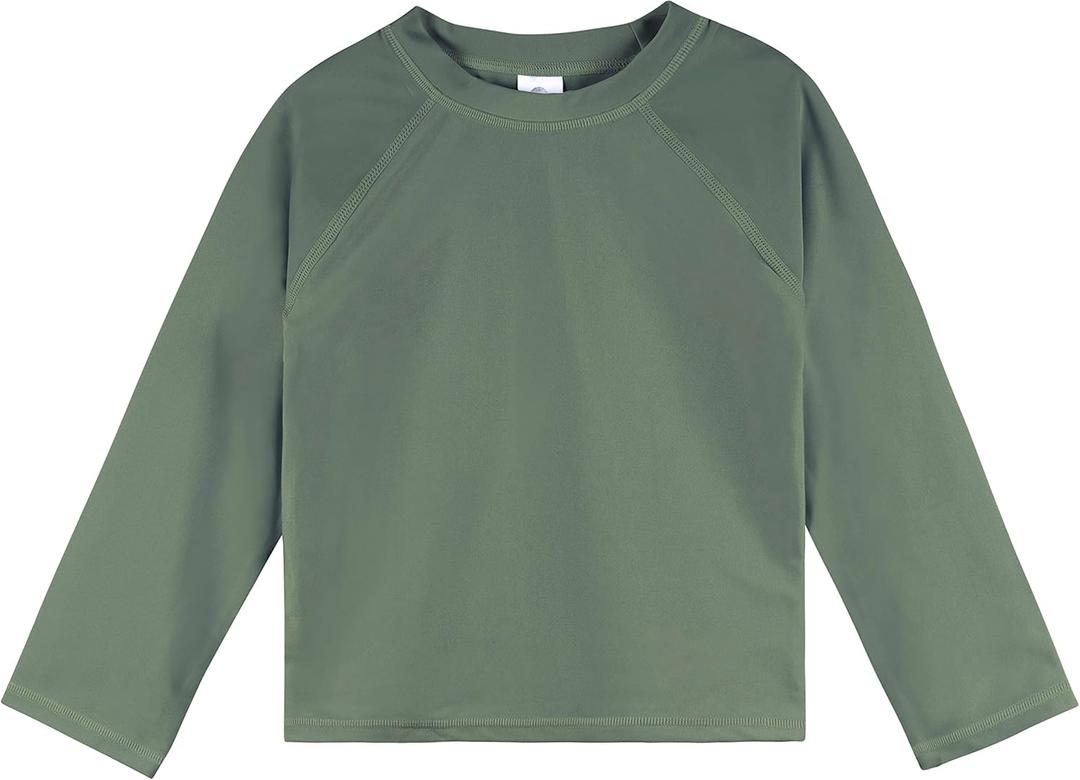 Gerber Unisex Baby Toddler UPF 50+ Long Sleeve Rashguard Swim Shirt (2T, Green)