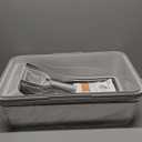 2 Pack Stainless Steel Litter Box | XL Enclosed Cat Litter Boxes with Lid for Big Cats and Multi-Cats | High Sided, Anti-Urine Leakage | Non-Stick Bottom (Silver Gray)