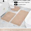 Bathroom Rugs Non Slip Washable, Ultra Thick Soft Microfiber Absorbent Bath Mats, High Density Foam Latex Non Slip Backing Bath Rugs, Fluffy Floor Carpet for Tub&Shower 24x17, Beige