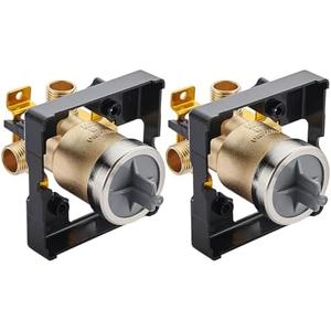 3Pcs R10000-UNBXHF Shower Valve Brass Body, Compatible with Delta 13/14/17 or 17T Series, Fits Faucet Most Single-Function, Dual-Function, or Dual-Function Thermostatic Trim Kits.
