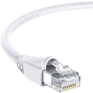 InstallerParts Ethernet Cable CAT6A Cable UTP Booted 20 FT - White - Professional Series - 10Gigabit/Sec Network/High Speed Internet Cable, 550MHZ