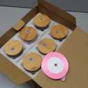 LemonRoad 6 Set 16 oz Clear Christmas Glass Cups with Bamboo Lids and Straws Beer Can Shaped Christmas Iced Coffee Glasses Tumblers with Appreciation Gift Cards and Pink Ribbons for Teacher Coworker