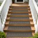 SALLOUS Outdoor Stair Treads 8” x 30”, 8-Pack Non Slip Stair Grip Tape for Wooden & Concrete Steps, Weatherproof High Traction Stair Strips for Stairs, 80-Grit Adhesive Step Treads (Brown)