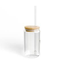 Glass Sipper Be Happy 16 Oz, 2pack