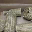 5 Set Faux Rattan Vases, Wicker Flower Vase Set for Farmhouse Decor