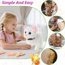 WorWoder Electronic Interactive Plush Cat- Battery Operated Mechanical Walking Little Pet Kitten with a Cute Bag, Meow Tail Wagging, Stretching Companion Animal for Toddlers & Kids