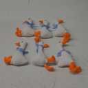 6 Pcs One Silly Goose Party Favors Stuffed Animal 6 Inch Adopt a Goose Party Favor Gift Plush White with Collar Soft Stuffed Funny Duck Gift for Birthday Supplies Decorations (Blue Ribbon)