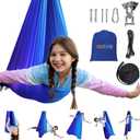 OUTREE Double Layer Therapy Swing with 360 Swivel Hanger, Healing & Relaxing Cuddle Swing for Kids and Adults with Autism, ADHD, Sensory Processing Disorder (Blue-Purple Gradient)