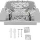 Square LED Ceiling Lamp, Modern Mini Chandelier with Faux Crystals, 3 Light Color Decorative Mini Ceiling Light for Living Room, 85-265V Corridor Lamp