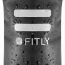 FITLY Soft Flask - Shrink As You Drink Soft Water Bottle for Hydration Pack - Folding Water Bottle Ideal for Running, Hiking, Cycling, Climbing & Rigorous Activity (12 Ounces, Black)