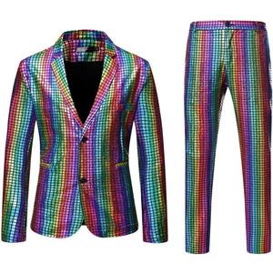 guangmu Disco Costume Men 70s Costume Men Suit Mens Disco Costume Christmas Suit Cosplay Party Nightclub Costume Suit