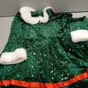 SOMSOC 6 Pieces Women Elf Sequin Costume Set Adult Christmas Sexy Elf Dress Outfit with Hat Shoes Socks Belf Ears for Cosplay (Large)