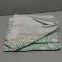 Hand Block Print Tablecloth - Table Cloths for 6 Foot Rectangle Tables, 100% Cotton, 60 x 90 Inches: Green, Floral Design - Ideal for Dining, Kitchen, Holiday, Party, Farmhouse, Outdoor