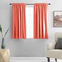 DONREN Coral Blackout Curtain Panels with Rod Pocket - Room Darkening Thermal Insulated Curtains for Bedroom (Salmon Color,42 W x 45 L Inch,2 Panels)