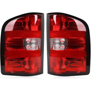 Tail Lights Assembly Compatible with 2007-2013 Chevy Silverado 1500 2500HD 3500HD & GMC Sierra 2500 HD 3500 HD, Rear Light Taillights Replacement # GM2801207 GM2800207(Black Border)