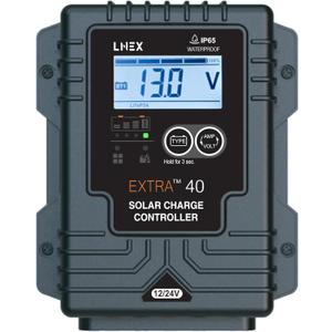 Solar Charge Controller Waterproof, 40A Solar Panel Regulator with Temp Sensor,Backlit LCD, 12V/24V PWM Solar Controller for LiFePO4,AGM, Gel, Flooded and Lithium Battery