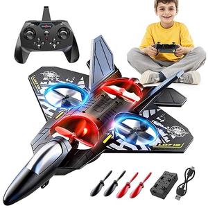 Foam Remote Control Airplane for Kids 8-12, 2.4 GHz RC Plane with Colorful Lights, 360° Flips & Stunt Roll, RC Airplane Toy for Boys and Girls Ages 8-16, Gift for Kids and Adults