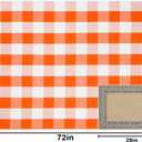 Fall Cotton Orange and White Plaid Rug - 4 x 6 Ft, Hand-Woven Indoor/Outdoor Layered Cotton Blend Buffalo Plaid Rug, Washable Front Door Mat, Perfect for Porch, Living Room, Entryway