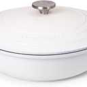 Dutch Oven Pot with Lid  Non Stick Dutch Oven for Sourdough Bread Baking  Cast Aluminum Cooking Pot  Oven Safe Stock Pot  4-Quart, 11 Inch, Cream  by Nuovva