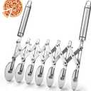 7 Wheel Pastry Cutter,Stainless Steel Pizza Slicer, Expandable Pizza Slicer Multi-Round Pastry Knife Baking Cutter Roller Cookie Dough Cutter Divider (large)