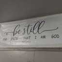 Comurdyo Be Still and Know That I am God Sign Wall Decor, White, 40"x15"