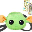Baby Yoda Plush Purse Set - Bundle of Star Wars Plushie with Straps Plus Star Wars Stickers and More | Baby Yoda Crossbody Bag for Girls