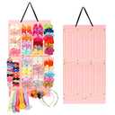 Vimiv Hair Bows Holder & Organizer w/Large Capacity, 16 Ribbons,Bows Organizer, Baby Hair Accessory Storage Display with Sturdy Rope, Wall Hanging for Girl Room & Nursery Decor