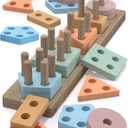 Montessori Toys for 1 2 3 Year Old Boys Girls Gifts, Wooden Shape Sorter Toys for Ages 2-4, Toddler Learning Toy Puzzles Birthday Gift Ages 1-3