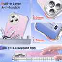Compatible with iPhone 12 Pro Max Case & iPhone 13 Pro Max Case Magnetic Glitter iPhone 12&13 Pro Max Phone Cases 6.7" with Curly Wavy Design [Bling & Cute][Compatible with Mag-Safe],Pink
