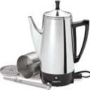Presto 02811 Stainless Steel Electric Coffee Percolator - 12-Cups, Easy-Pour Spout, Stay-Cool Handle, Make 2-12 Cups
