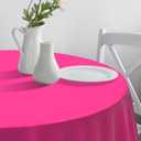 3 Pack Plastic Table Cloth Round 84 inch Plastic Tablecloth Disposable Round Cover Leakproof for Parties, Picnic, Camping, Birthday, Weeding Fushcia