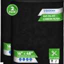 Cut to Fit Activated Carbon Filter Sheet 16 x 48 - Activated Carbon Air Filter for Air Purifiers Window AC Air Vent And More - Charcoal Filters Remove Odors & Freshens the Air (2-Pack)