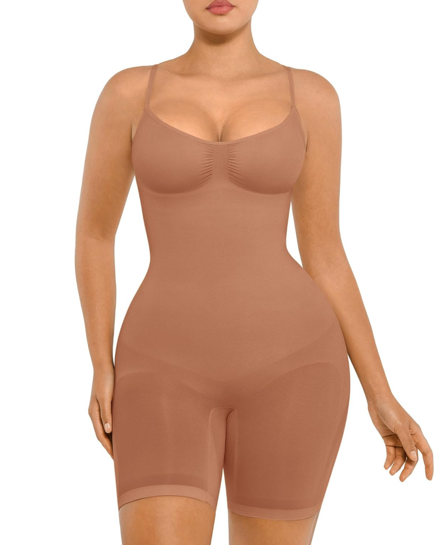 FeelinGirl Shapewear Bodysuit Tummy Control Seamless Sculpting Hip Enhancer Body Shaper for Women 4XL