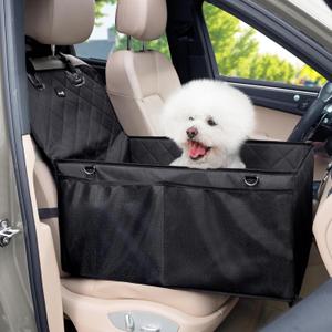 Pecute Extra Stable Dog Car Seat, Dog Car Seats for Small Dogs, Anti-Scratch&Waterproof Puppy Car Seat, Pet Car Seat with Safety Leash for Dogs and Cats, Dog Travel Bed Suitable for All Vehicles
