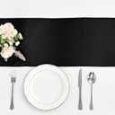 10-Pack Black Satin Table Runner 12 x 108 Inch Long Bright and Smooth Silk Fabric Table Runner for Wedding Banquet Birthday Party Decoration, 12"x108" 10PCS
