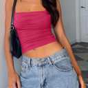 Imily Bela Womens Summer Tank Tops Ruched Double Lined Sleeveless Y2K Going Out Crop Shirts (S)