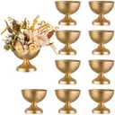 Sziqiqi Urn Vases for Wedding Centrepiece - 6in High Gold Metal Vase Set of 8 Small Vintage Flower Arrangement Pots for Table Centrepieces Elegant Hammered Vase for Christmas Anniversary Party