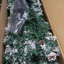 HOLLO STAR 7.5 ft Prelit Christmas Tree with 379 LED Lights, App Control, Artificial Christmas Tree, Multi-Color RGBW Lights, 1476 Flocked Frosted Tips, 86 Pine Cones, Metal Base, for Home, Party