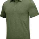 KEFITEVD Mens Polo Shirt Golf Short Sleeve Dry Fit Breathable | Quick dry, Moisture Wicking, Stretchy, Classic Fit with Striped Collar, Breathable, for Golf, Tennis, Fishing, Outdoor Sports (S)