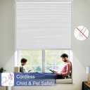 MYshade Cordless Cellular Window Shades No Tools No Drill Blackout Blinds for Indoor Windows Size 19" Wide X 64" Height White Room Darkening Window Blinds for Bedroom, Bathroom, Kitchen, Living Room