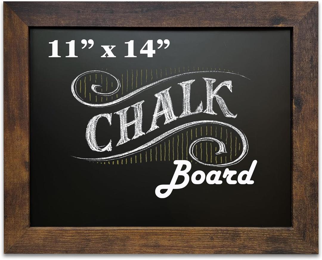 Loddie Doddie 11" x 14" Rustic Magnetic Chalkboard with Frame for Wall - Easy-to-Erase Hanging Blackboard for Wall