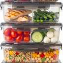 Compartmentalized Plastic Airtight Food Storage Containers with Vented Lids, 3-Compartment Design, BPA-Free, 5-Pack (5.5 Cups Each) for Meal Prep and Portion Control