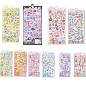 3D Cute Stickers 10 Sheets | 450+ Bulk Pack, Japanese Kawaii Puffy Sticker for Water Bottles Phone Cases Laptop, Bullet Journal, Gifts Prizes