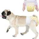 Dono Dog Diapers Female, Disposable Full Wrap with Stretchy Waist, 360 Leak-Proof, Absorbent, Heat Period Doggie Diapers for Small Dogs for Heat, 14 PCS, Small